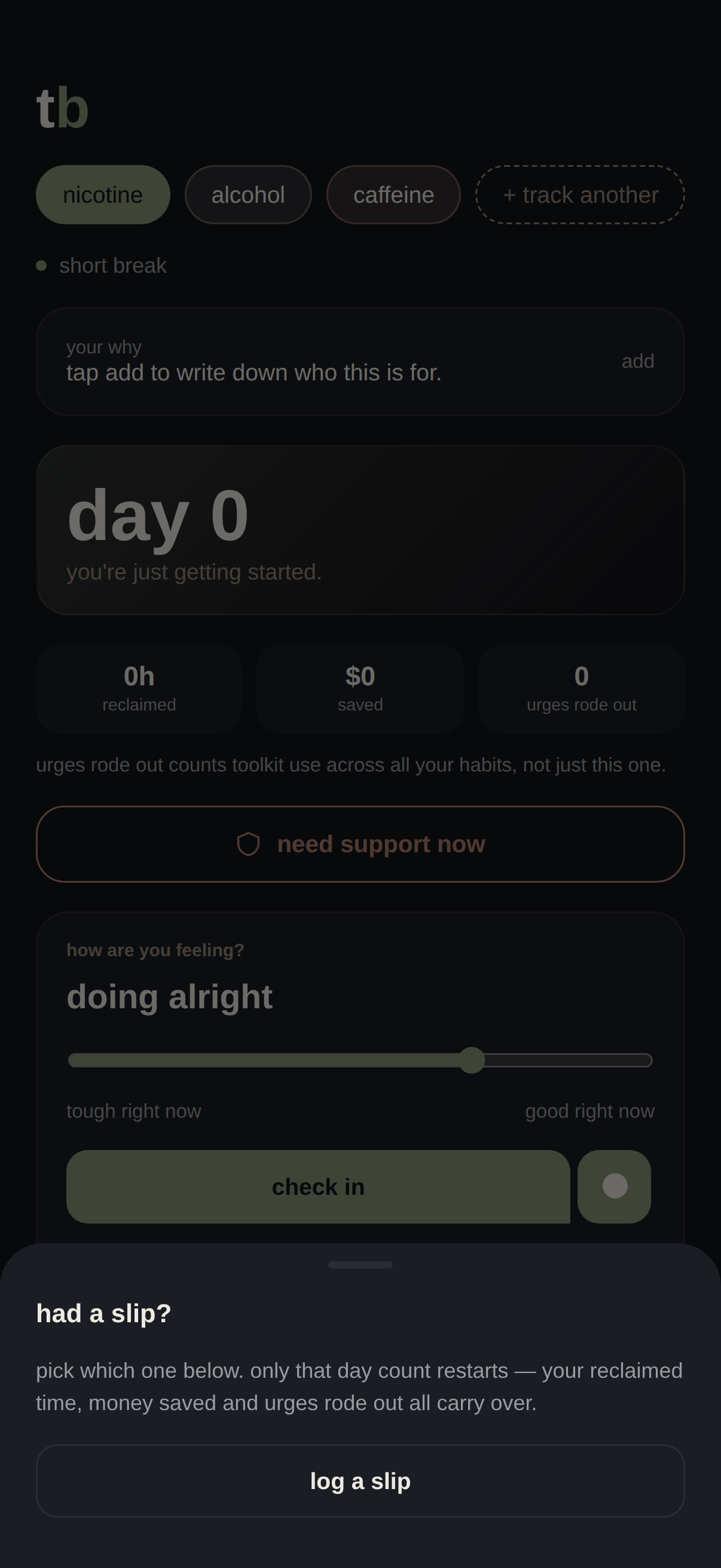 Slip flow, picking which habit slipped